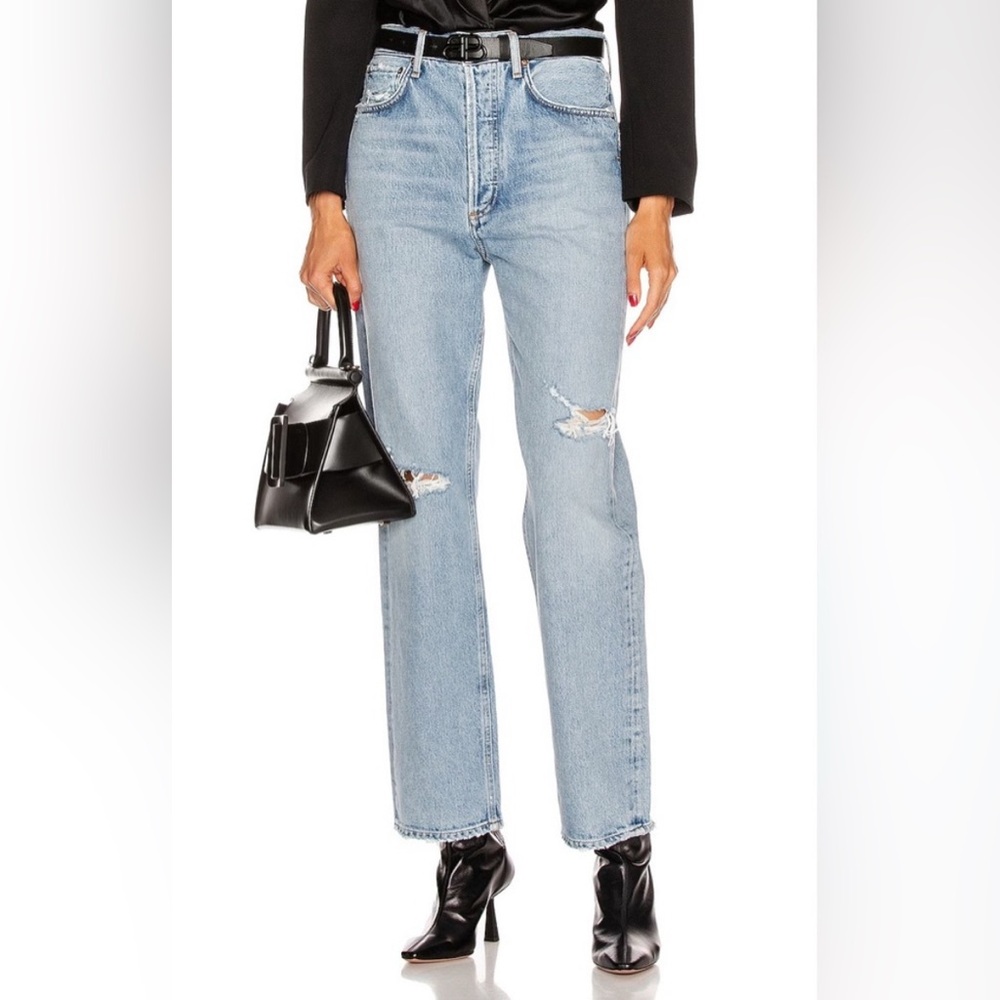 AGOLDE 90s High Rise Loose Jeans Size 27 Blue Denim Relaxed Straight Leg